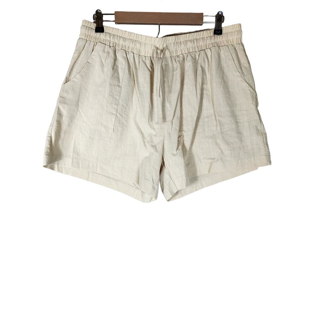 ZEAGOO Women's Tan Light Yellow 100% Cotton Beachy Casual Shorts SZ 16/18